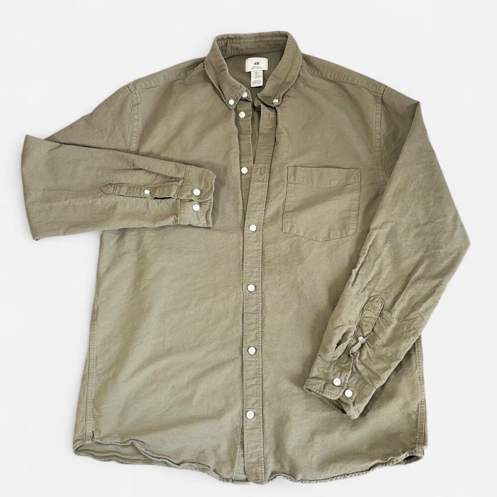 H-m Men's Khaki and Green Shirt